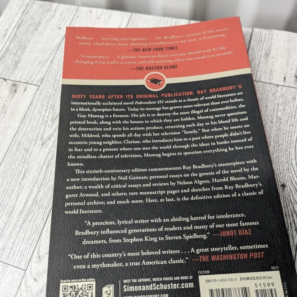 Fahrenheit 451 60th Anniversary Edition Book